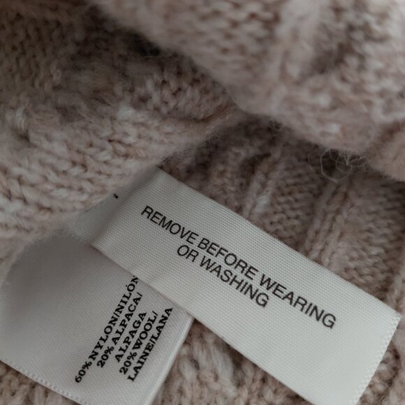 Ann Taylor Alpaca Wool Blend Beige Cable Knit Sweater Small Women Classic Preppy - Picture 5 of 8